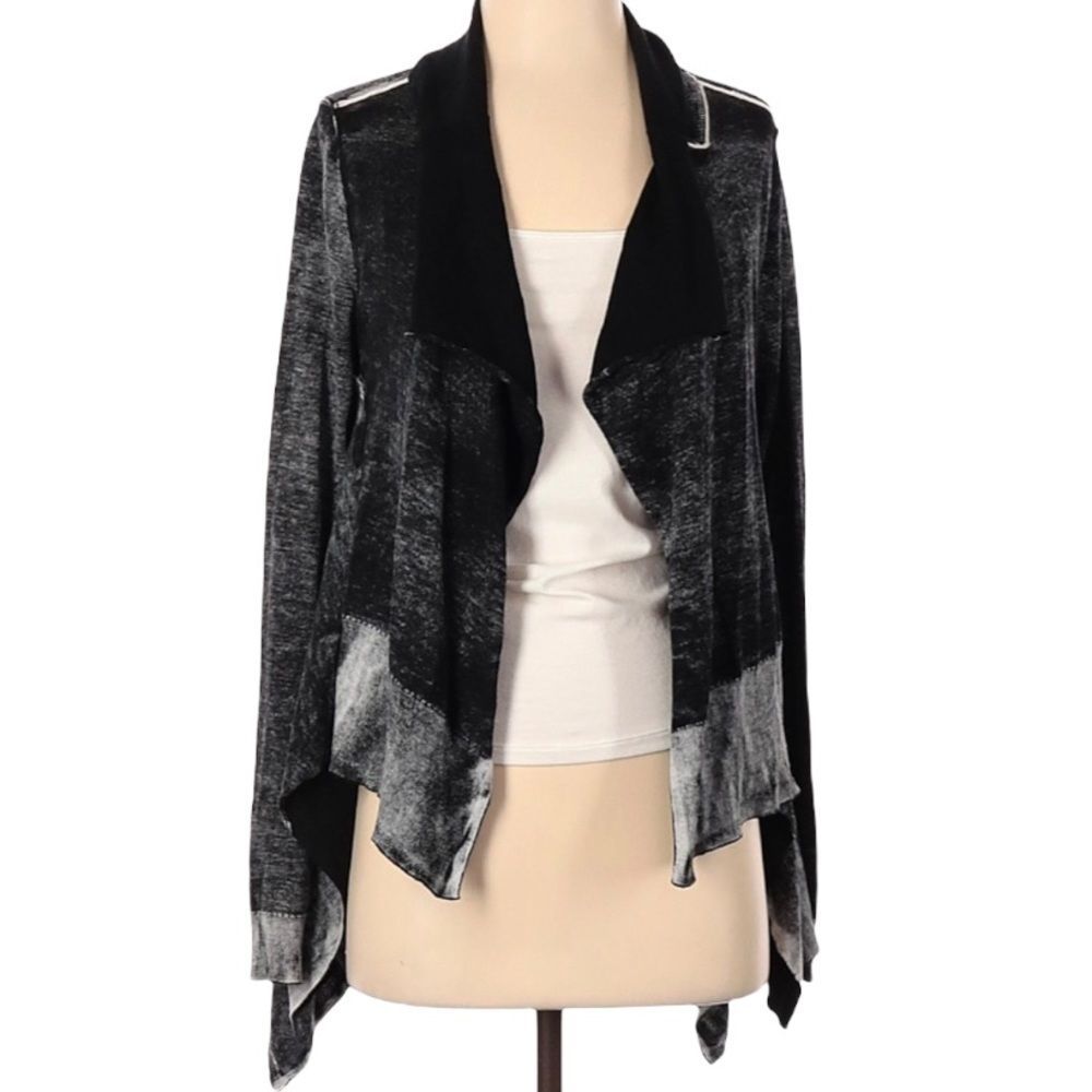 Harley-Davidson Gray & Black Acid-Wash Cardigan Sweater Women’s Small